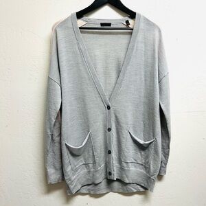 ATM Anthony Thomas Melillo Schoolboy Cardigan Wool Gray Size M
